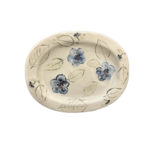 Oval Floral Stoneware Platter 10x8