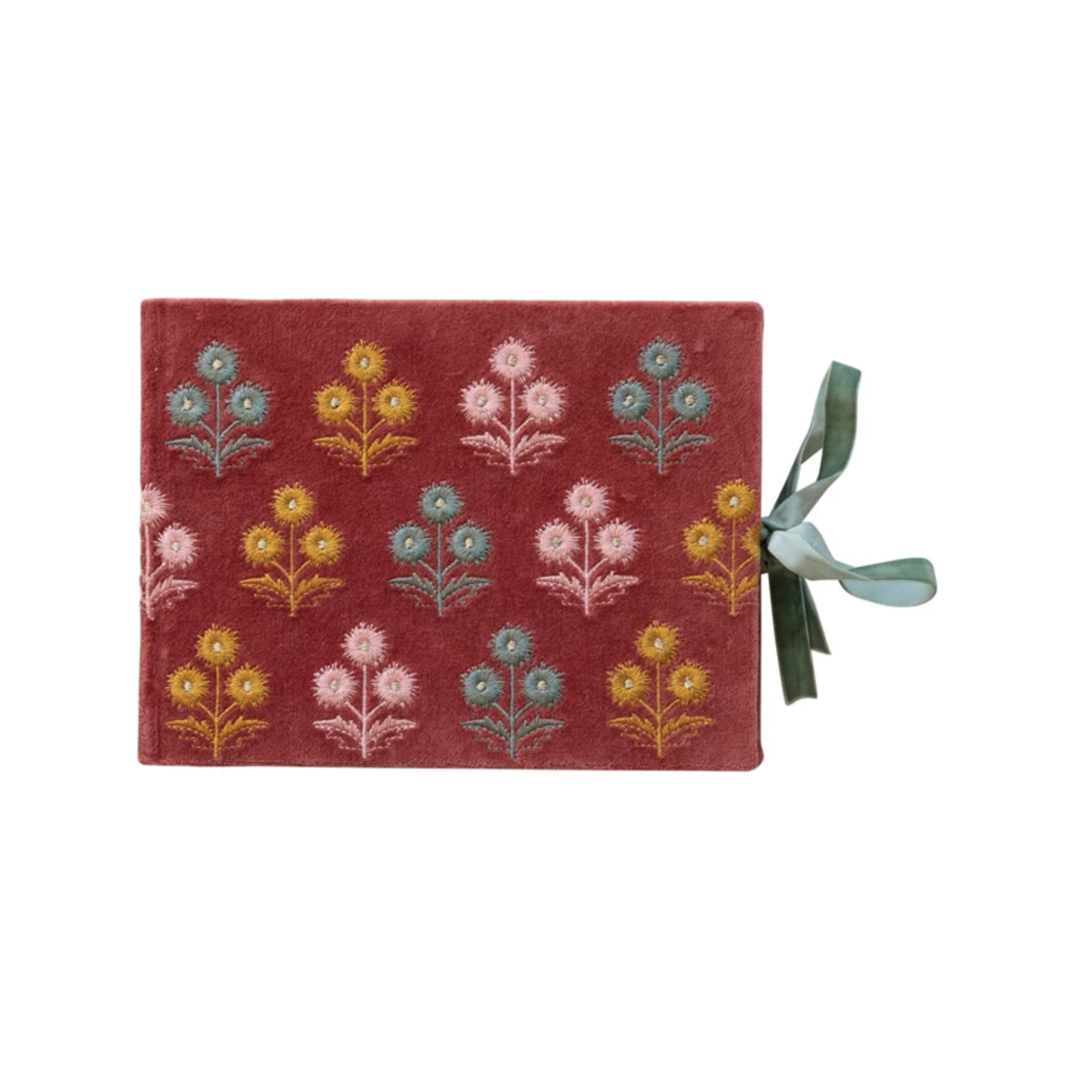 Velvet Floral Embroidered Journal