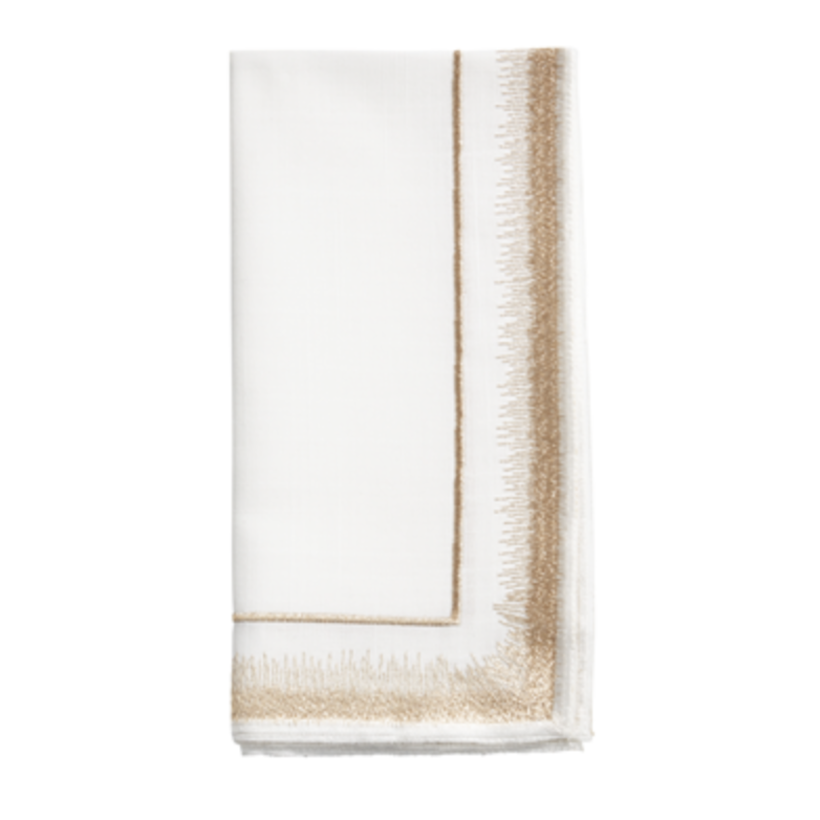 Square Gold Embroidered Border Napkin 20"