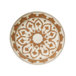 Round Cream/Brown Serving Bowl 14"