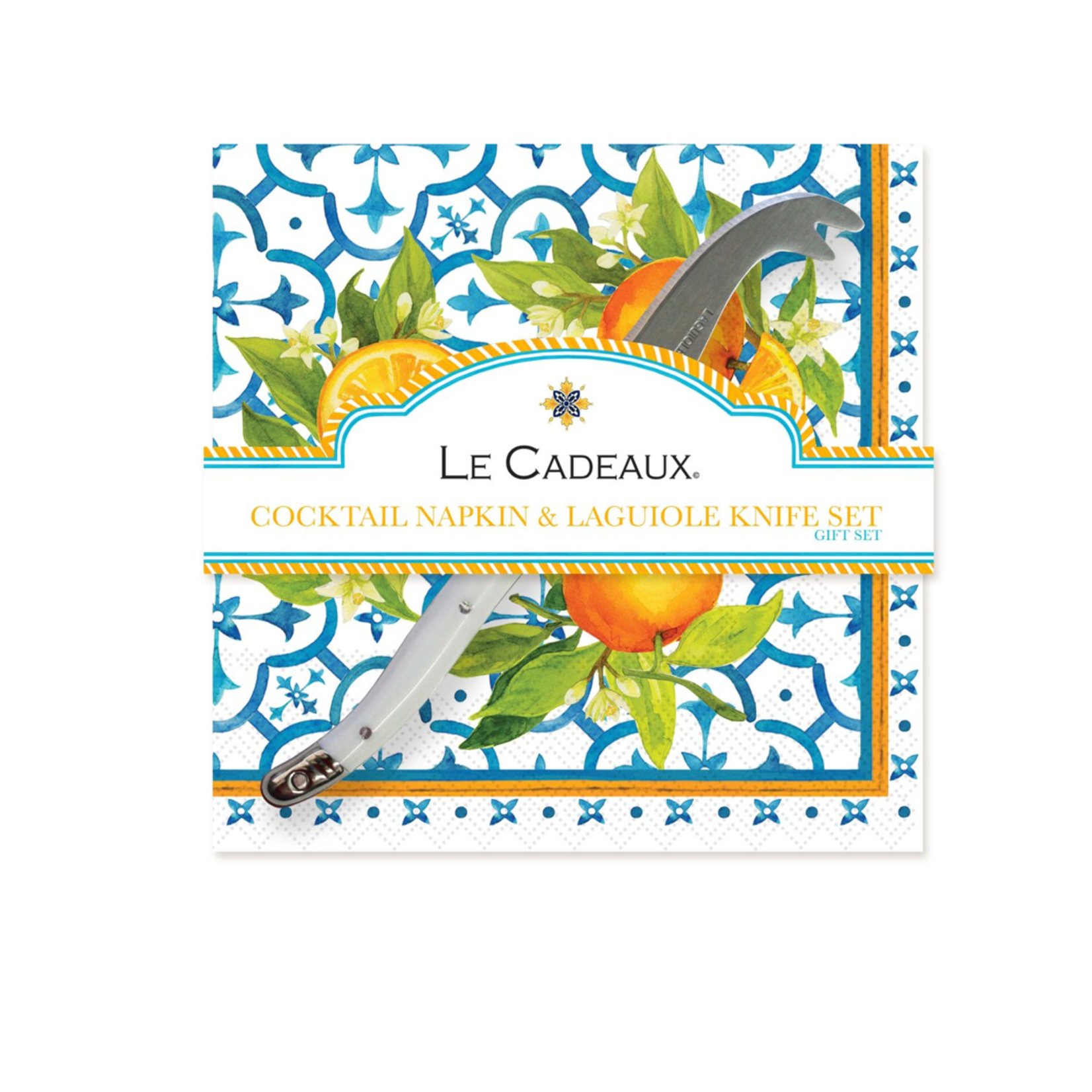 Valencia Cocktail Napkins & Cheese Knife Set