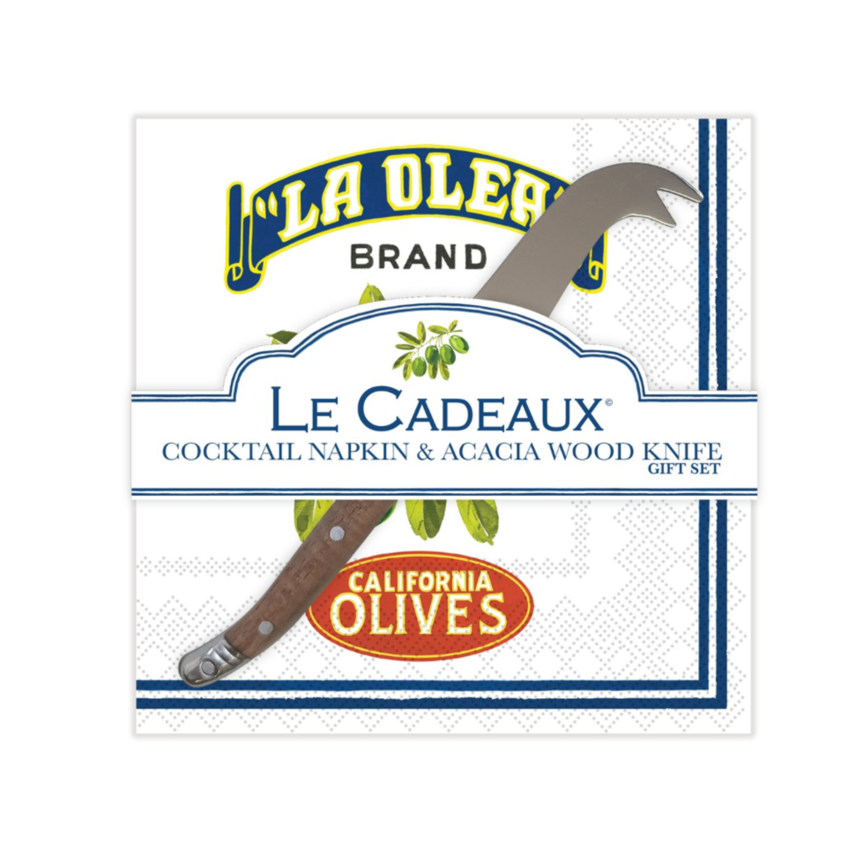 Olive California Cocktail Napkins & Cheese Knife Set