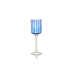 Striped Cobalt Wine Glass