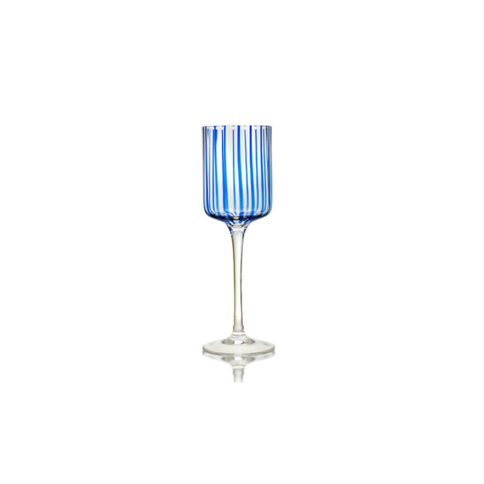 Striped Cobalt Wine Glass