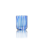 Striped Cobalt Short Drinking Glass
