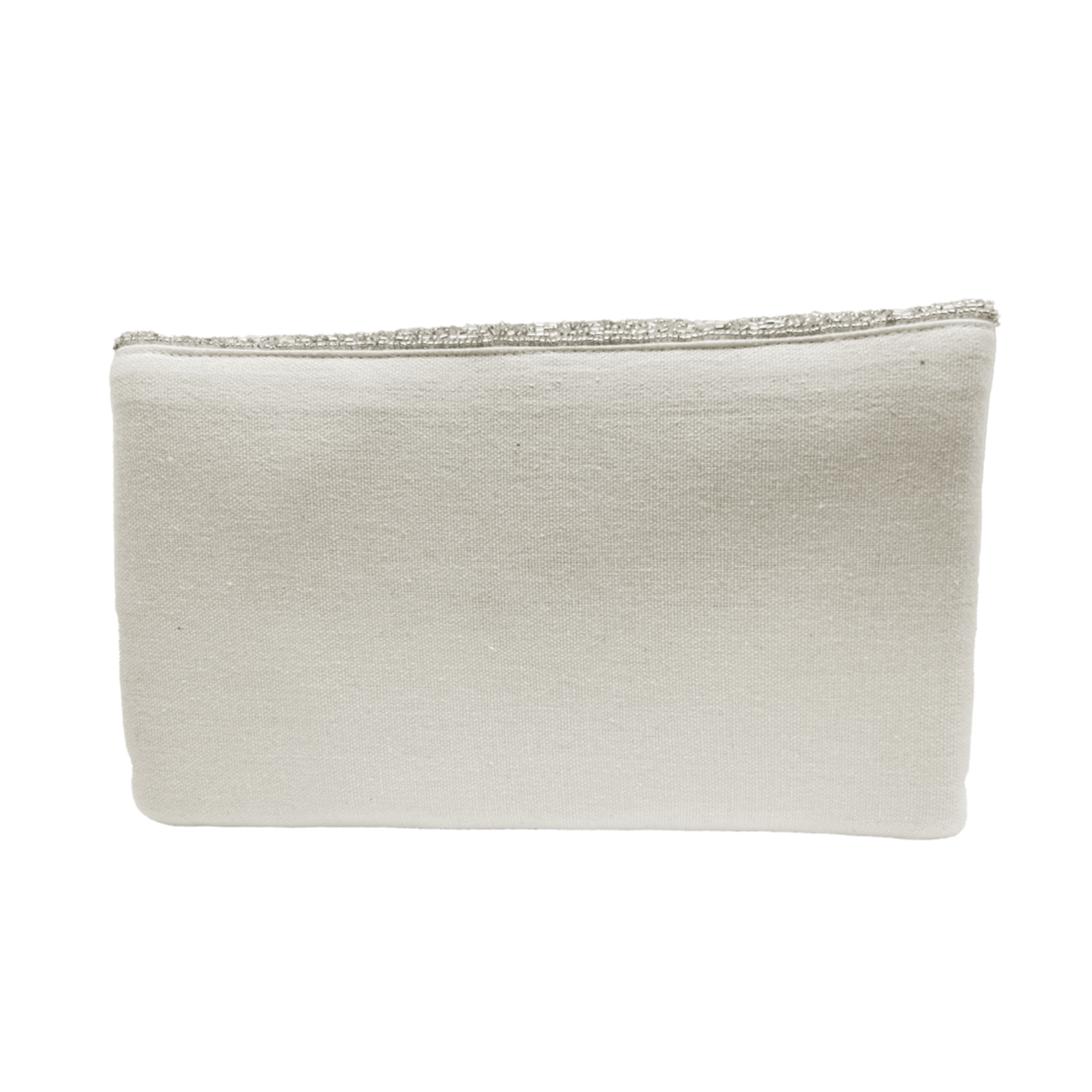 Silver Champagne Beaded Clutch