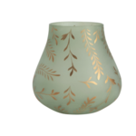Sage Gold Leaves Vase 6"
