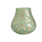 Sage Gold Leaves Vase 8.5"