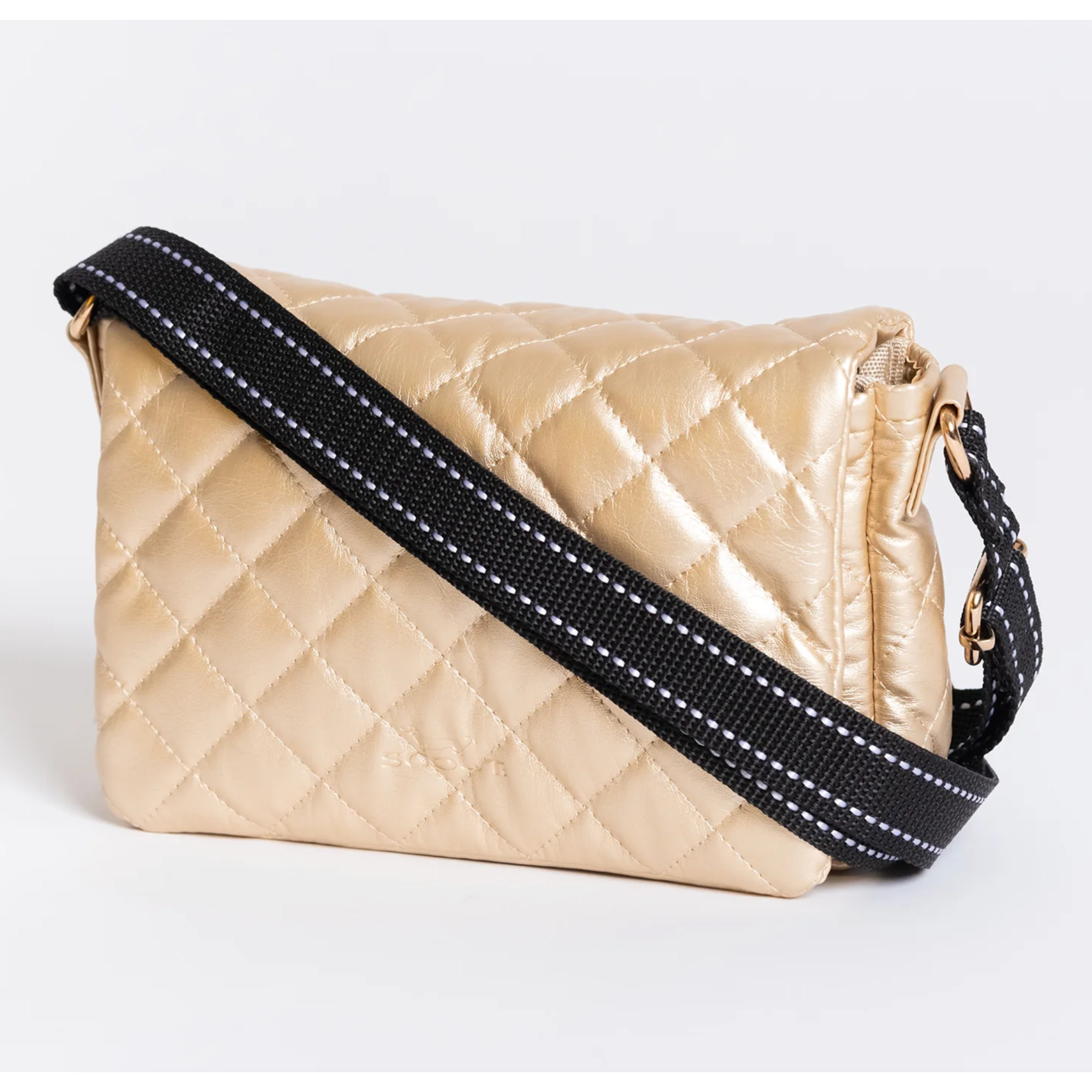 After Hours Gold Quilted Crossbody