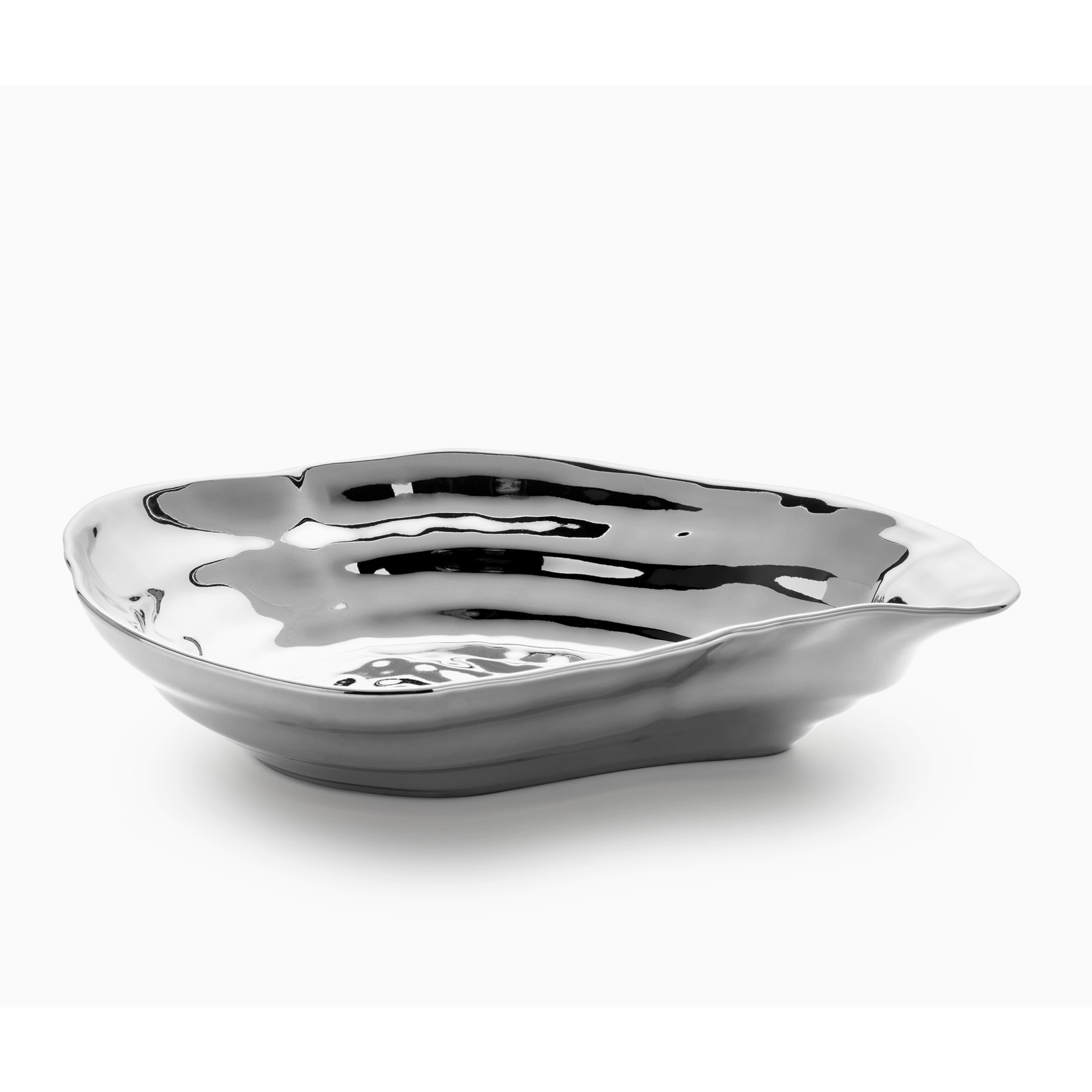 Silver Plated Oyster Shaped Serving Bowl 13"