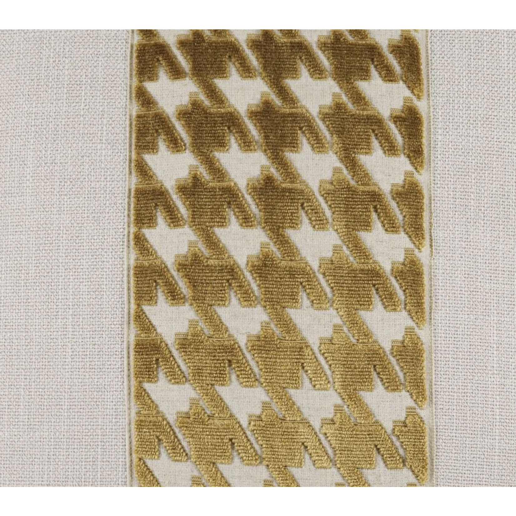 Houndstooth Gold Band Pillow 24"