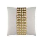 Houndstooth Gold Band Pillow 24"