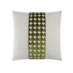Houndstooth Green Band Pillow 24"