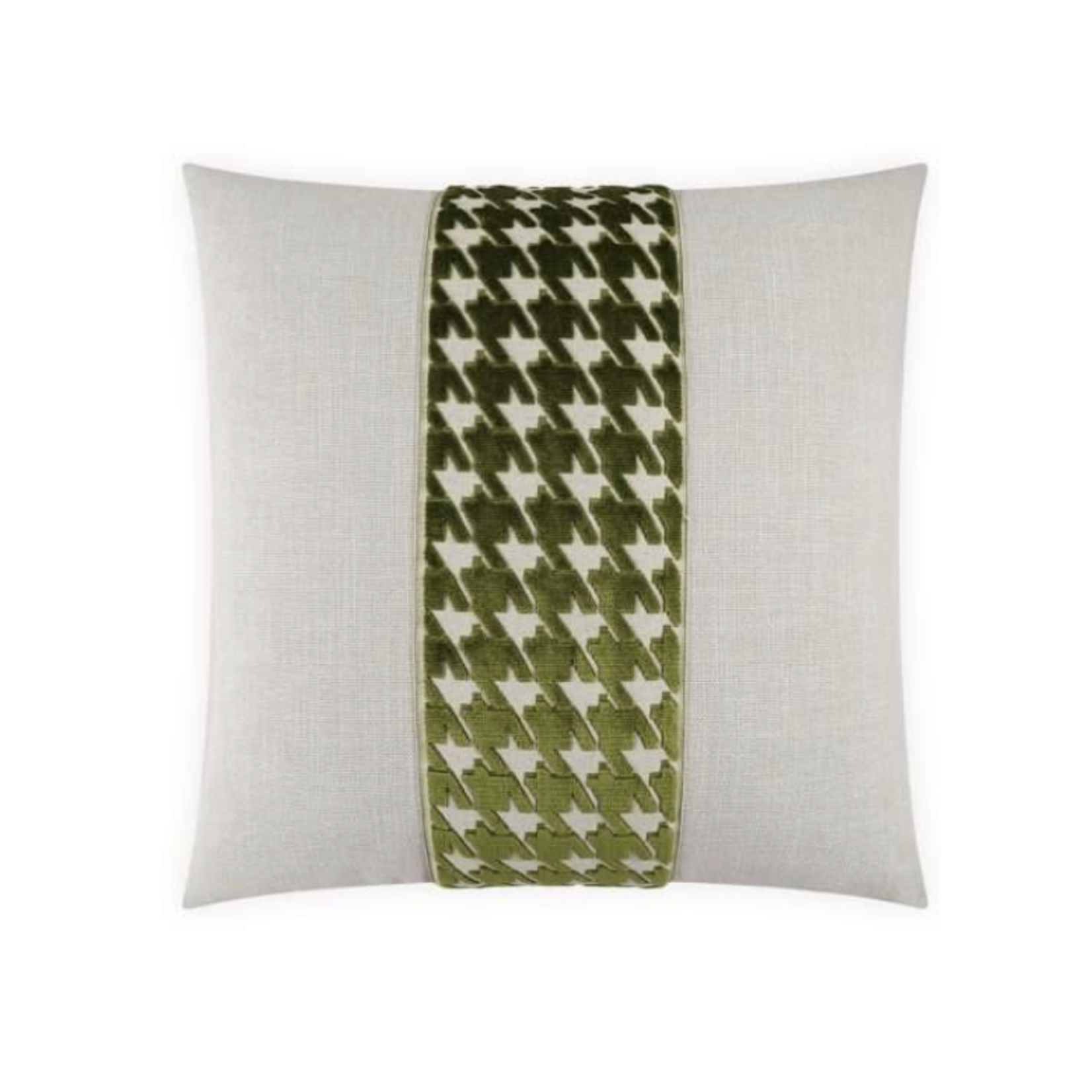 Houndstooth Green Band Pillow 24"