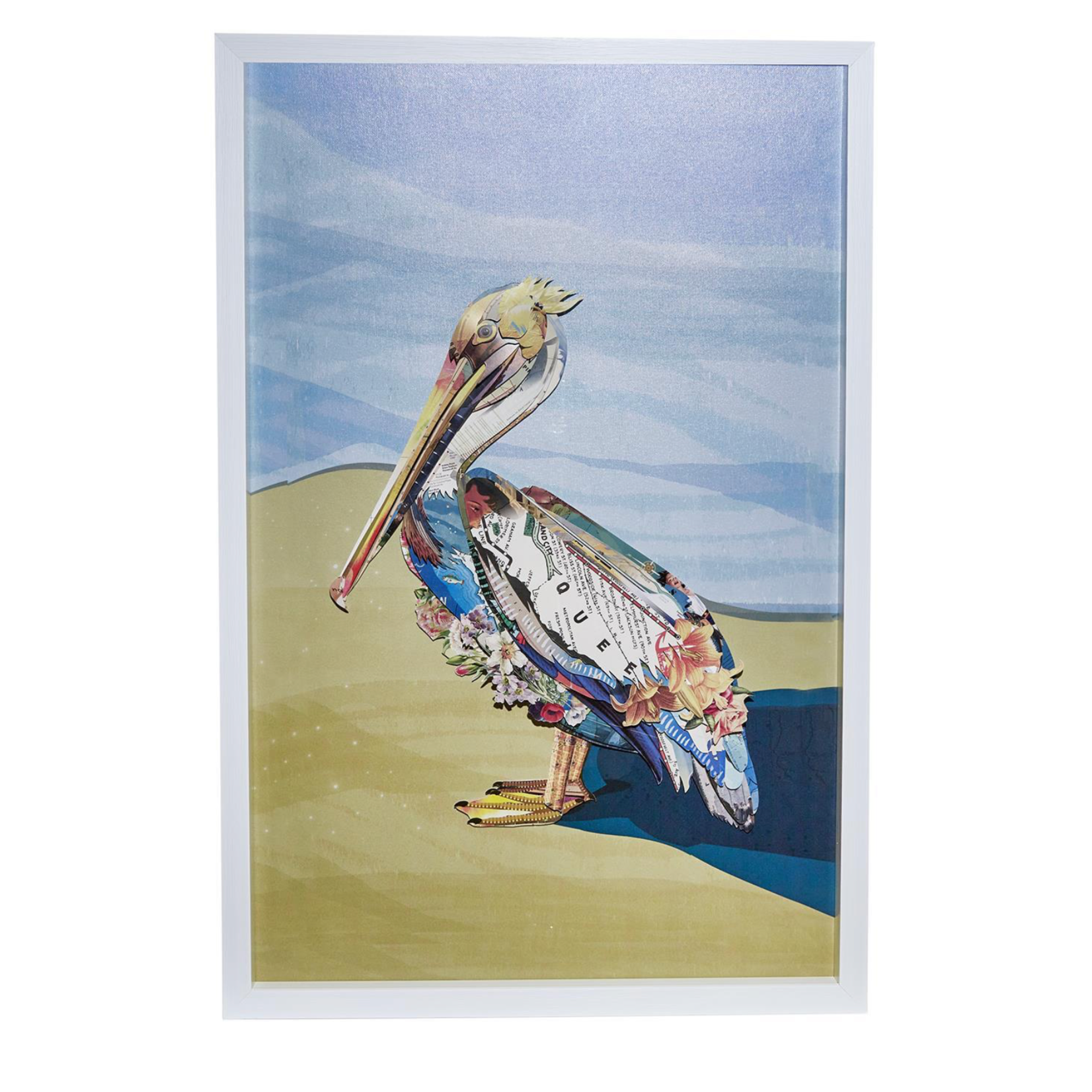 Pelican Collage Artwork Framed