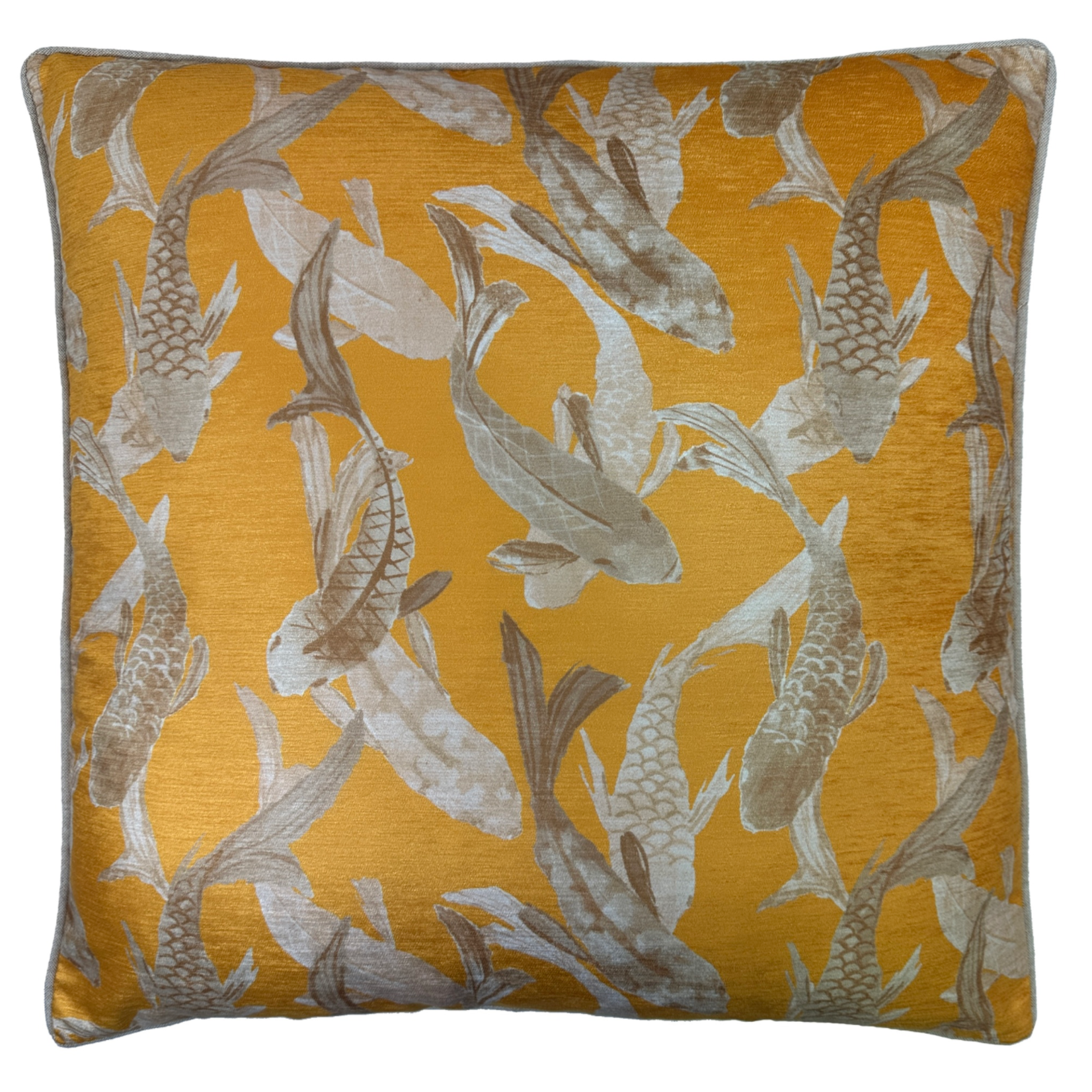 Koi Goldenrod Throw Pillow 22"