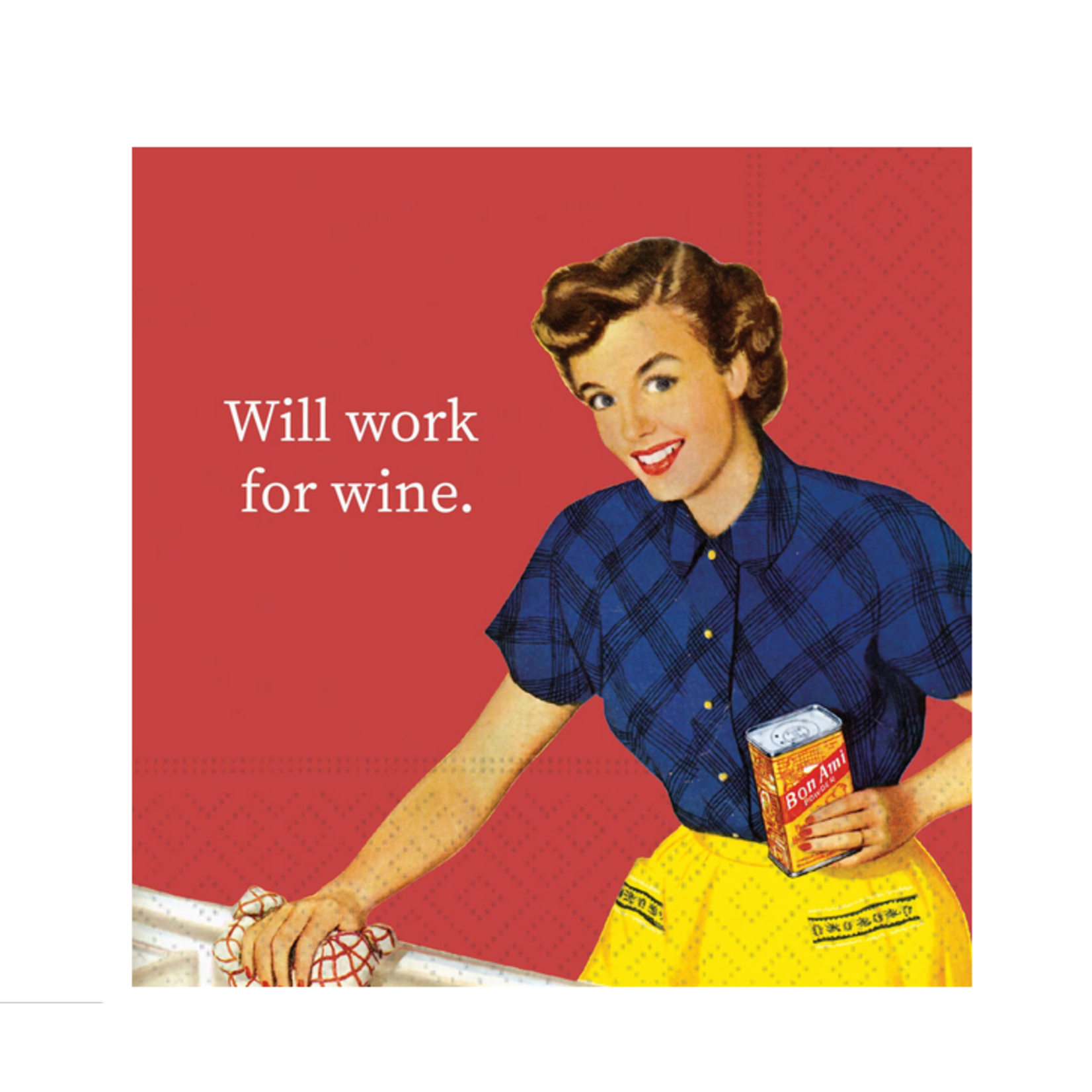 Will Work for Wine Cocktail Napkins