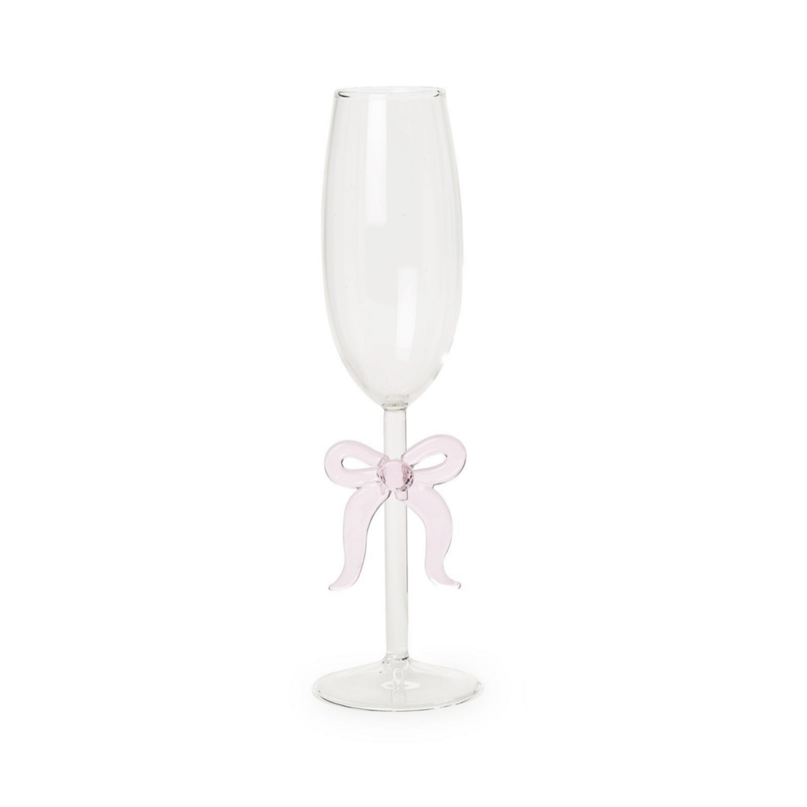 Pink Bow Champagne Glass