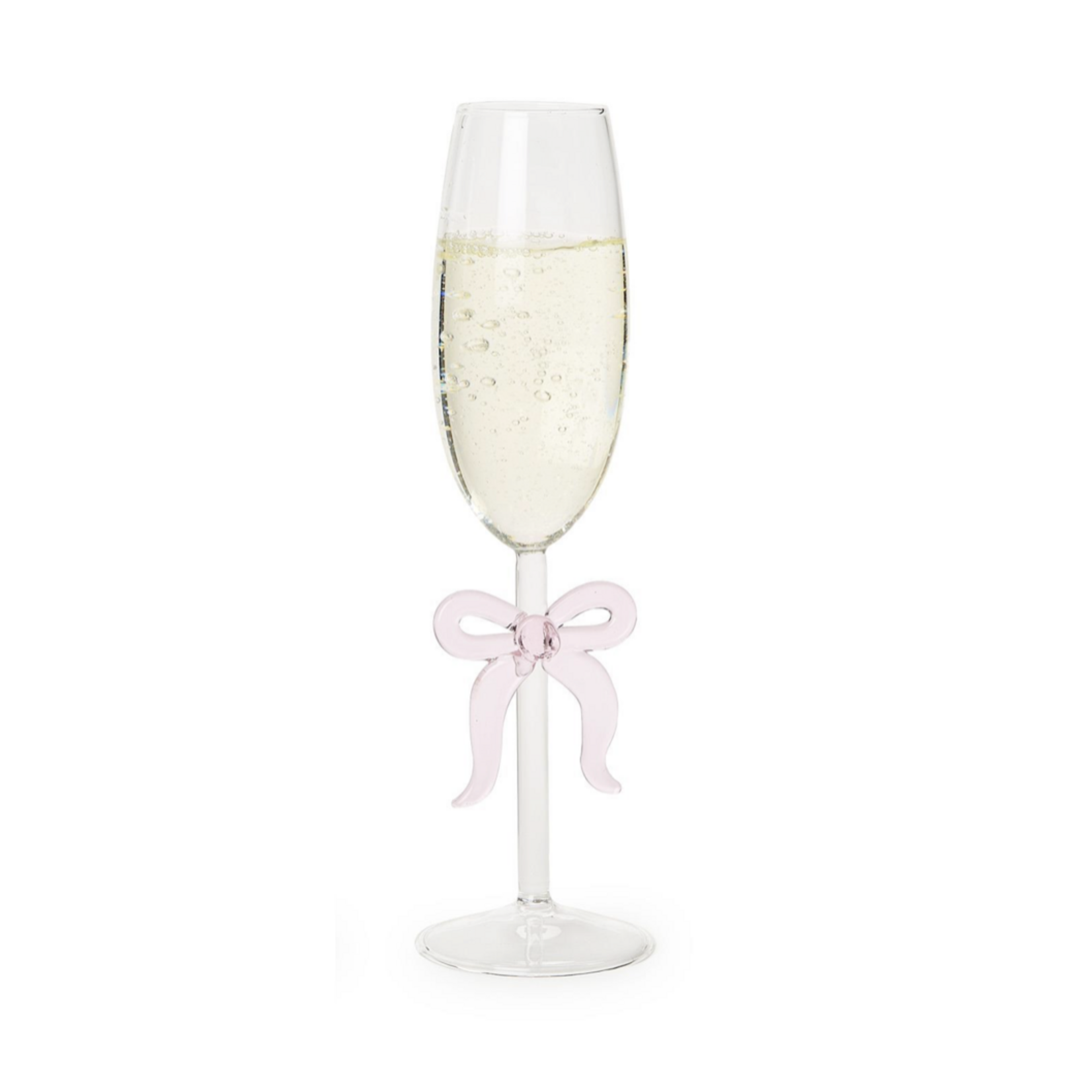Pink Bow Champagne Glass