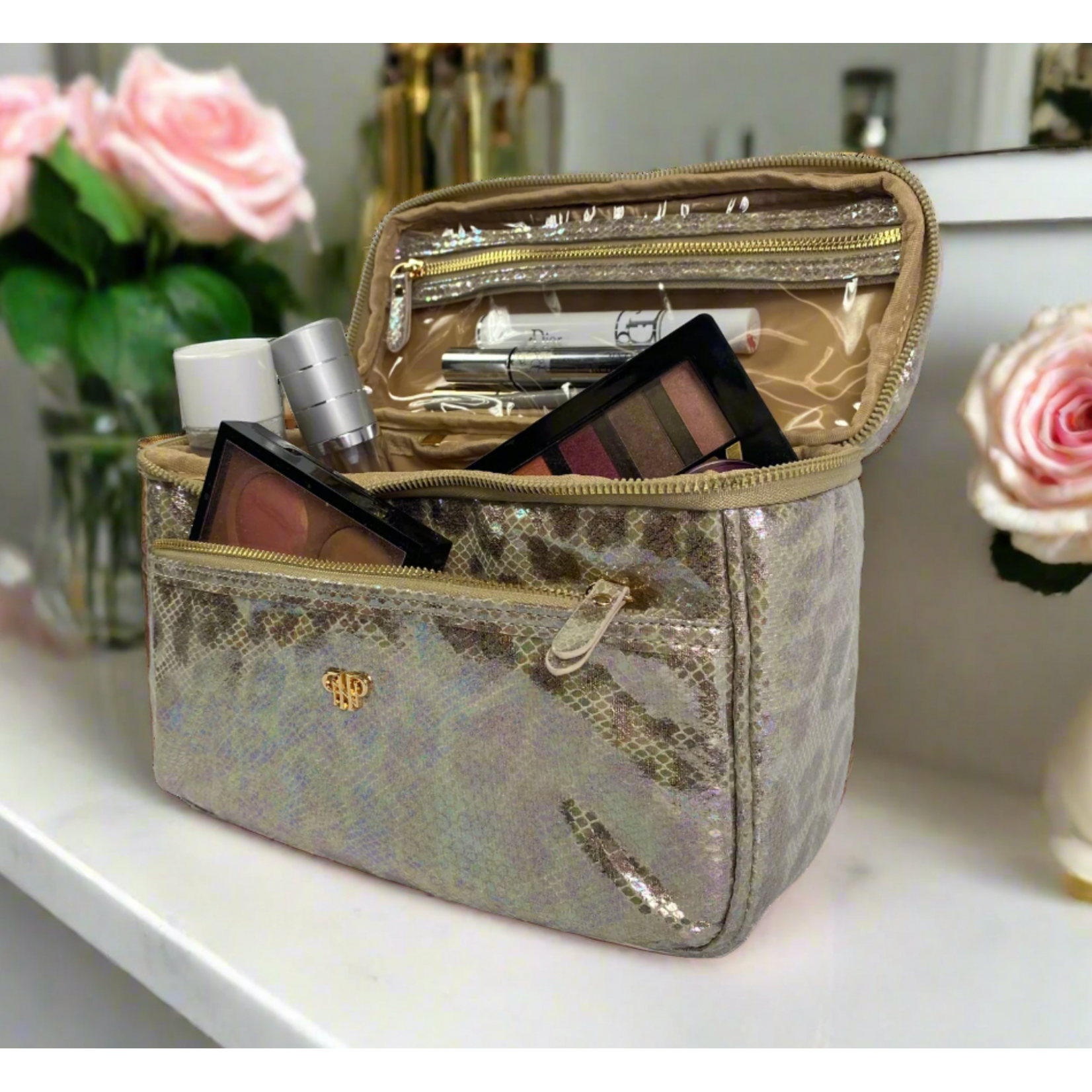 Train Travel Makeup Case GLIMMER LEOPARD