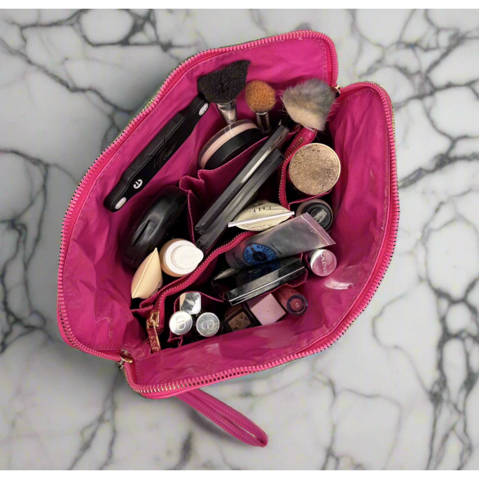 Fuchsia Velvet LITT Makeup Bag