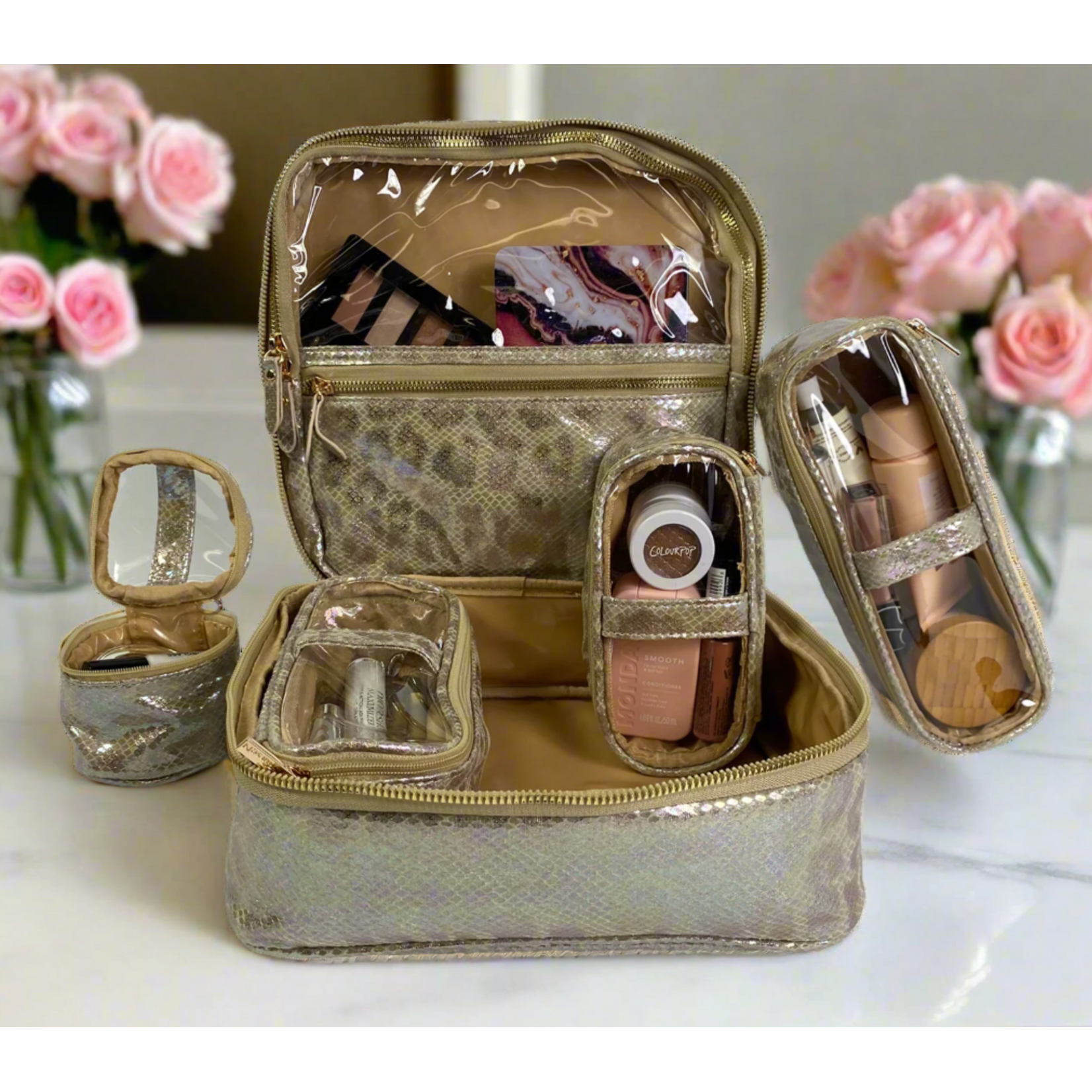 Glimmer Leopard Diva Mini Makeup Bag