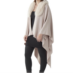 Women's PINK Cape w/ Rhinestones & Removable Fur Collar