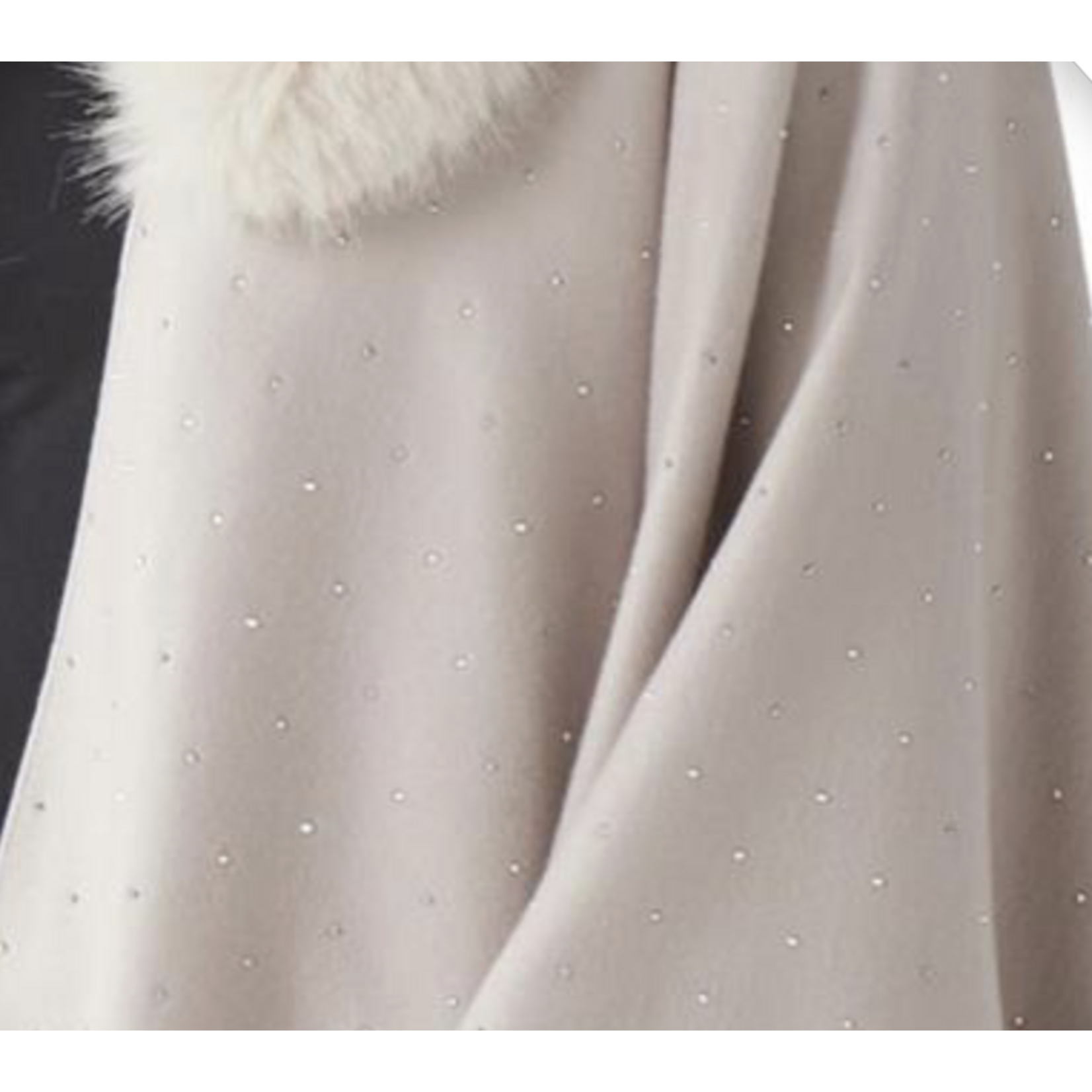 Women's PINK Cape w/ Rhinestones & Removable Fur Collar