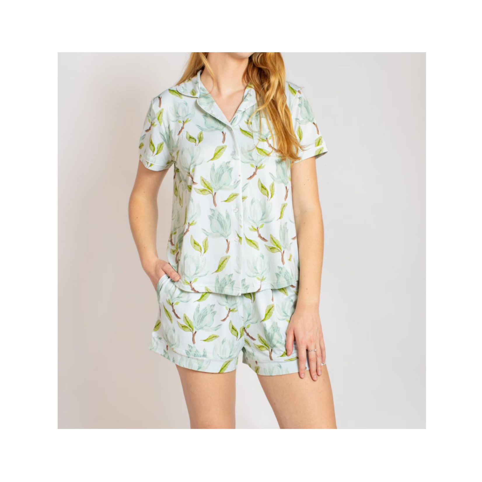 Women's Audrey Short Sleeve Button Up Sleep Shirt XL