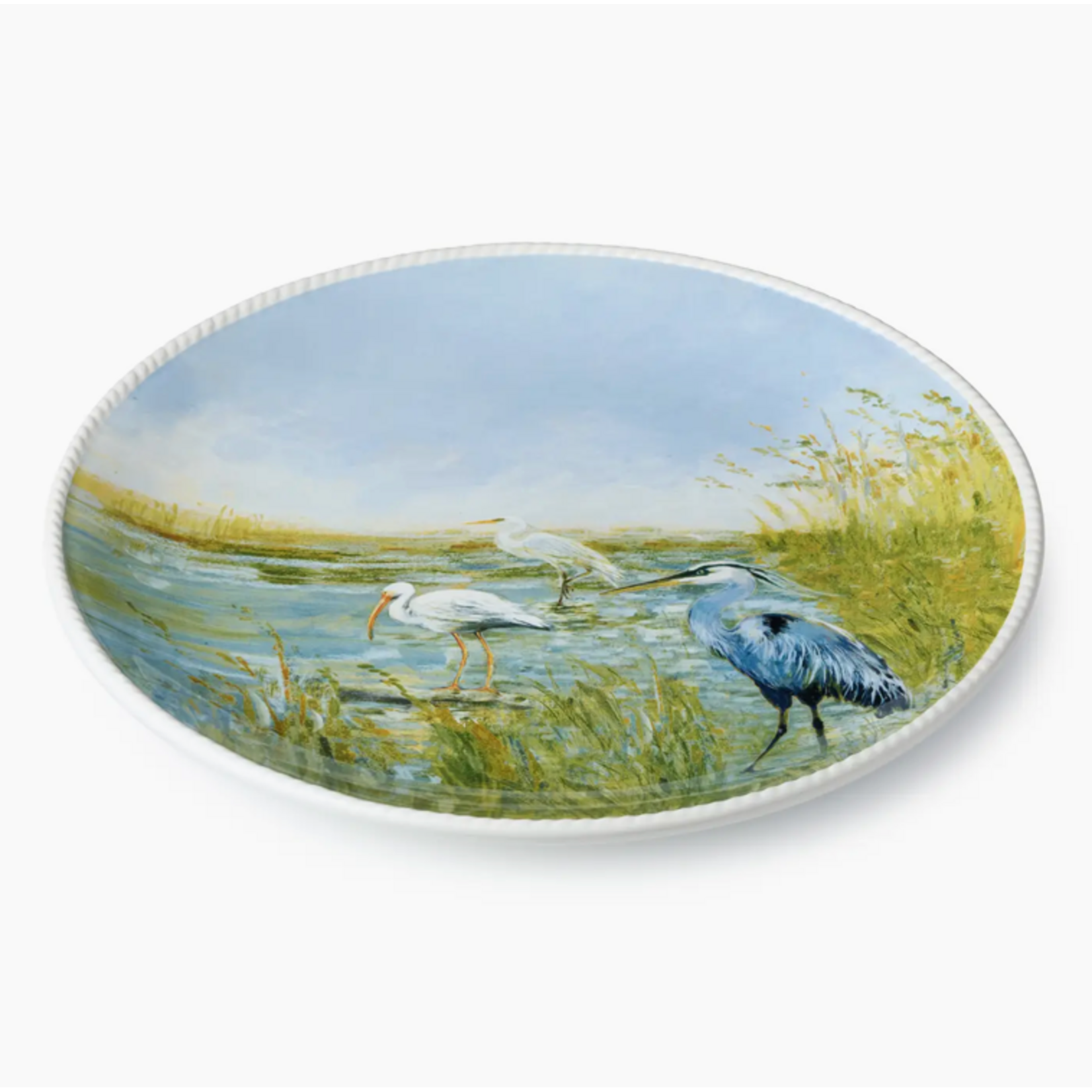 Coastal Birds Round Platter 13"