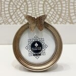 Round Gold Butterfly Frame 3.5"