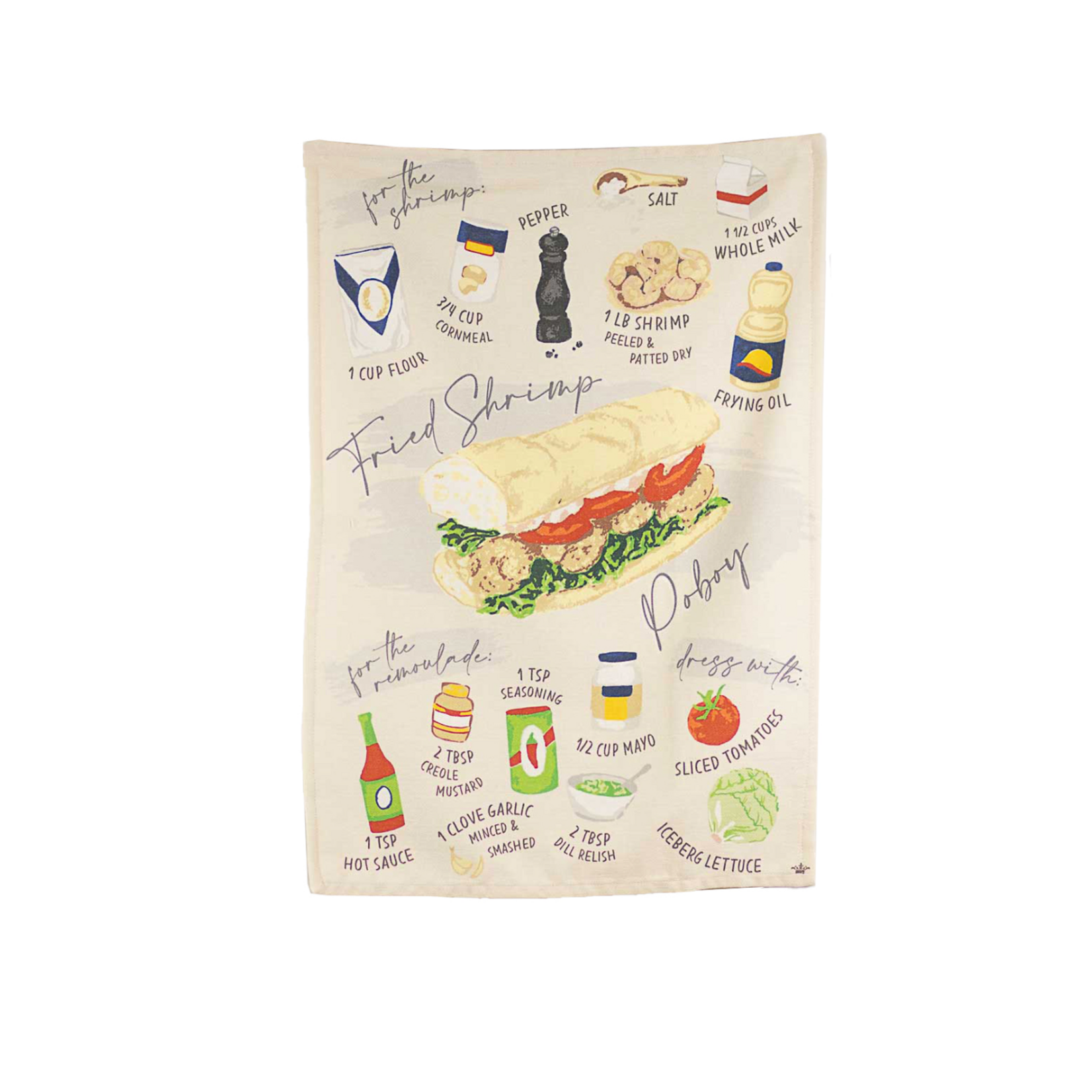 Fried Shrimp Poboy Kitchen Towel