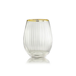 Golden Rim Stemless Wine Glass