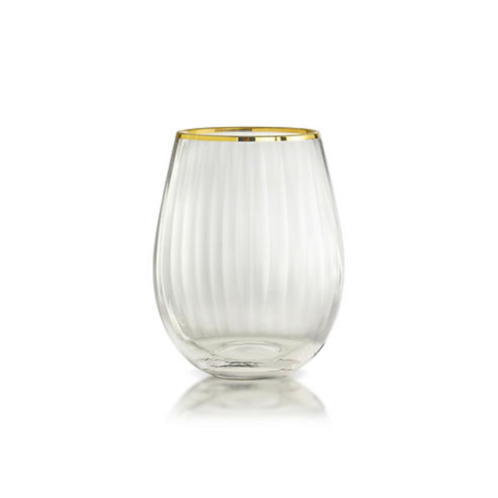Golden Rim Stemless Wine Glass