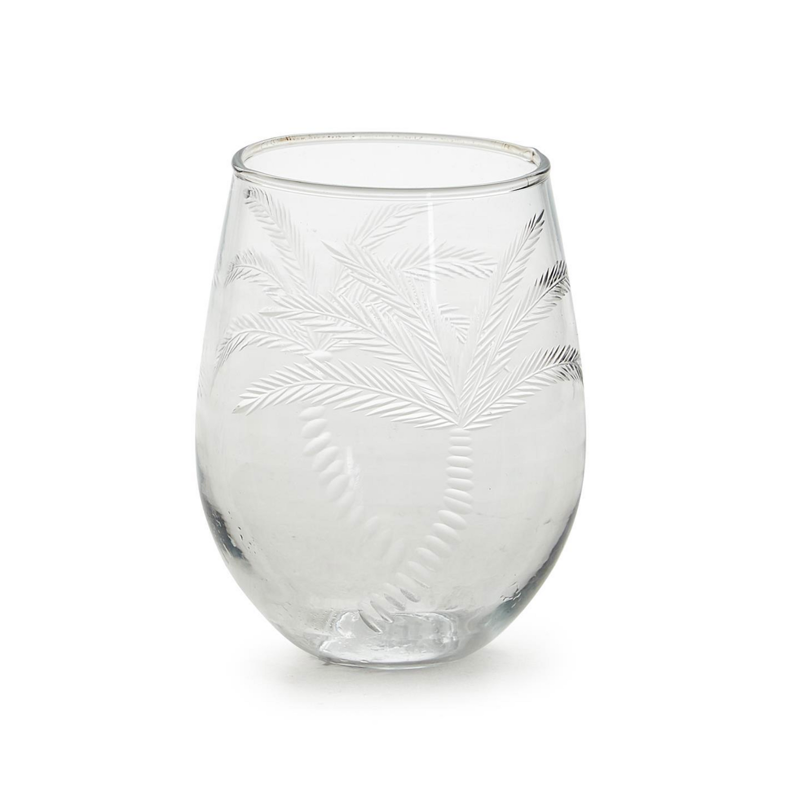 Palm Tree Stemless Wine Glass