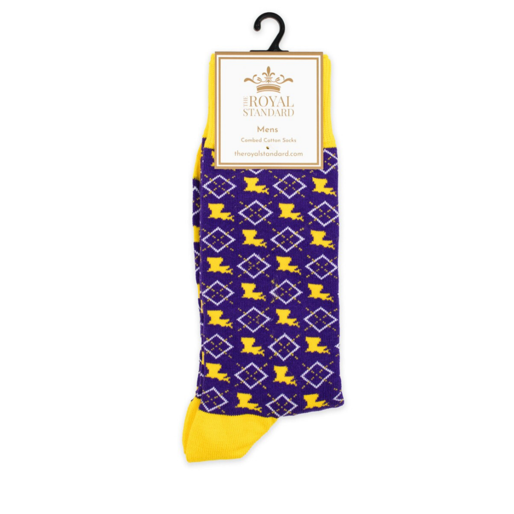 Men's Louisiana Pride Socks Purple/Yellow/White