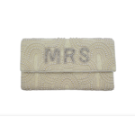 Cream Beaded MRS Clutch