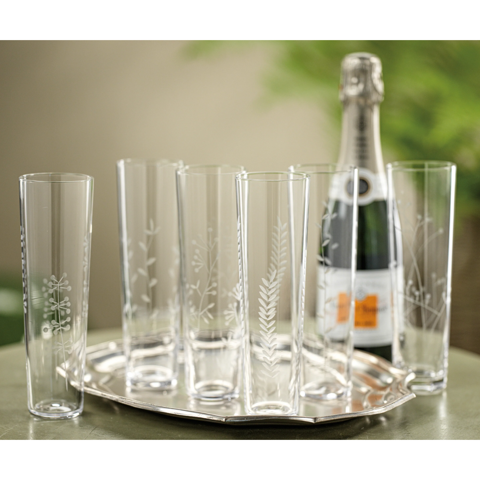 Myra Etched Champagne Flute Assorted
