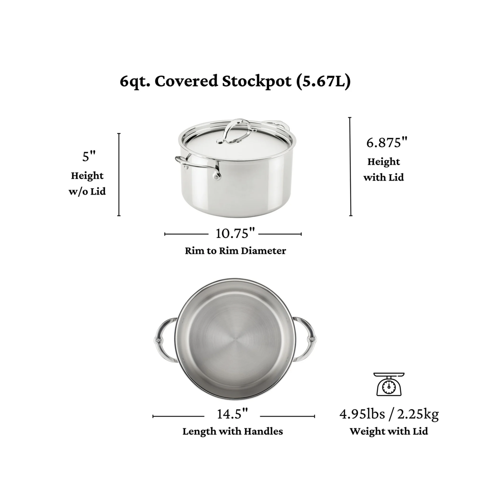 Hestan ProBond LUXE 6qt Stainless Steel Stockpot