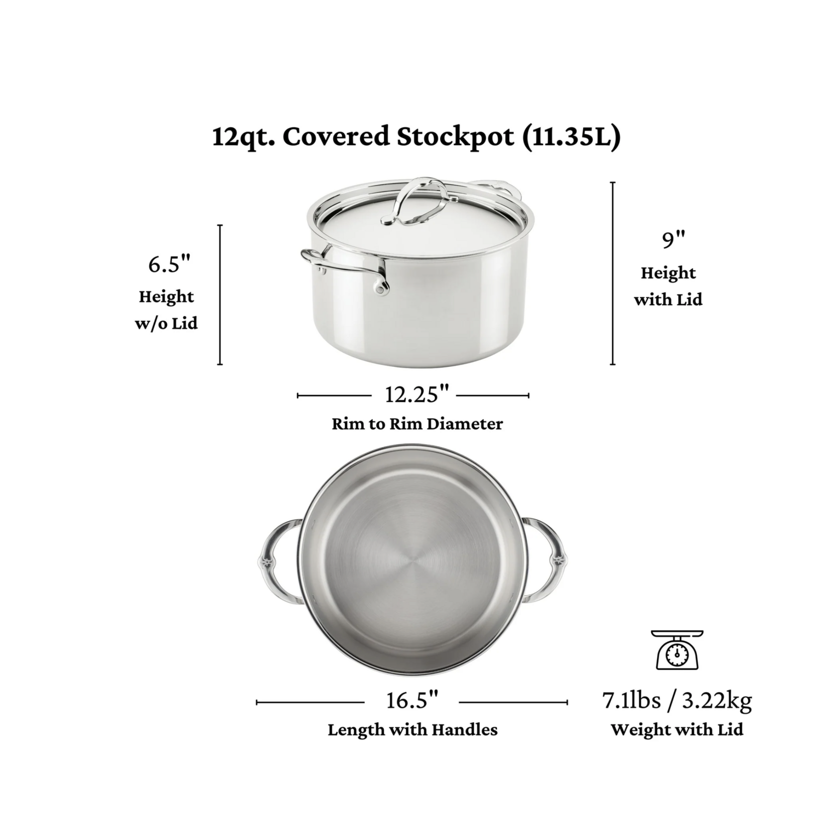 Hestan ProBond LUXE 12qt Stainless Steel Stockpot