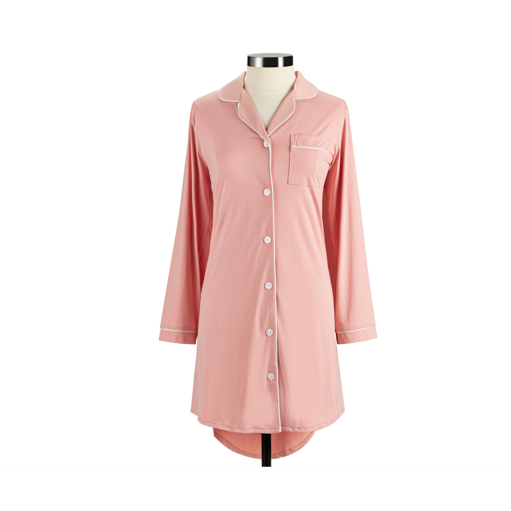 Medium Women's Long Sleeve CORAL Cooling Night Shirt