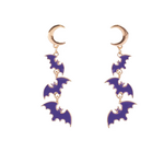 Midnight Bat Earrings PURP/GLD 2.25"