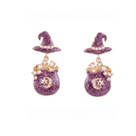 Witches Brew Earrings PURP/GLD 1.75"