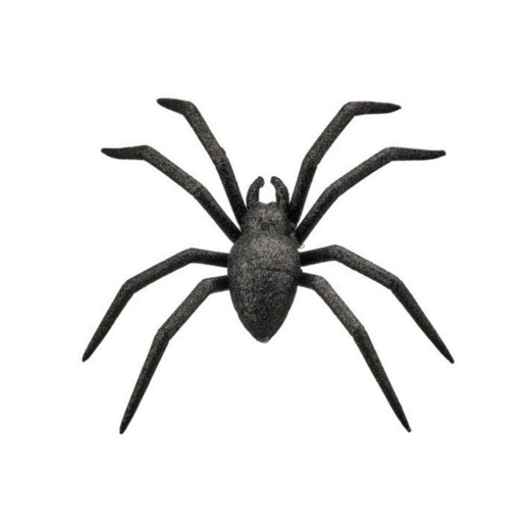 8" BLACK Glitter Spider