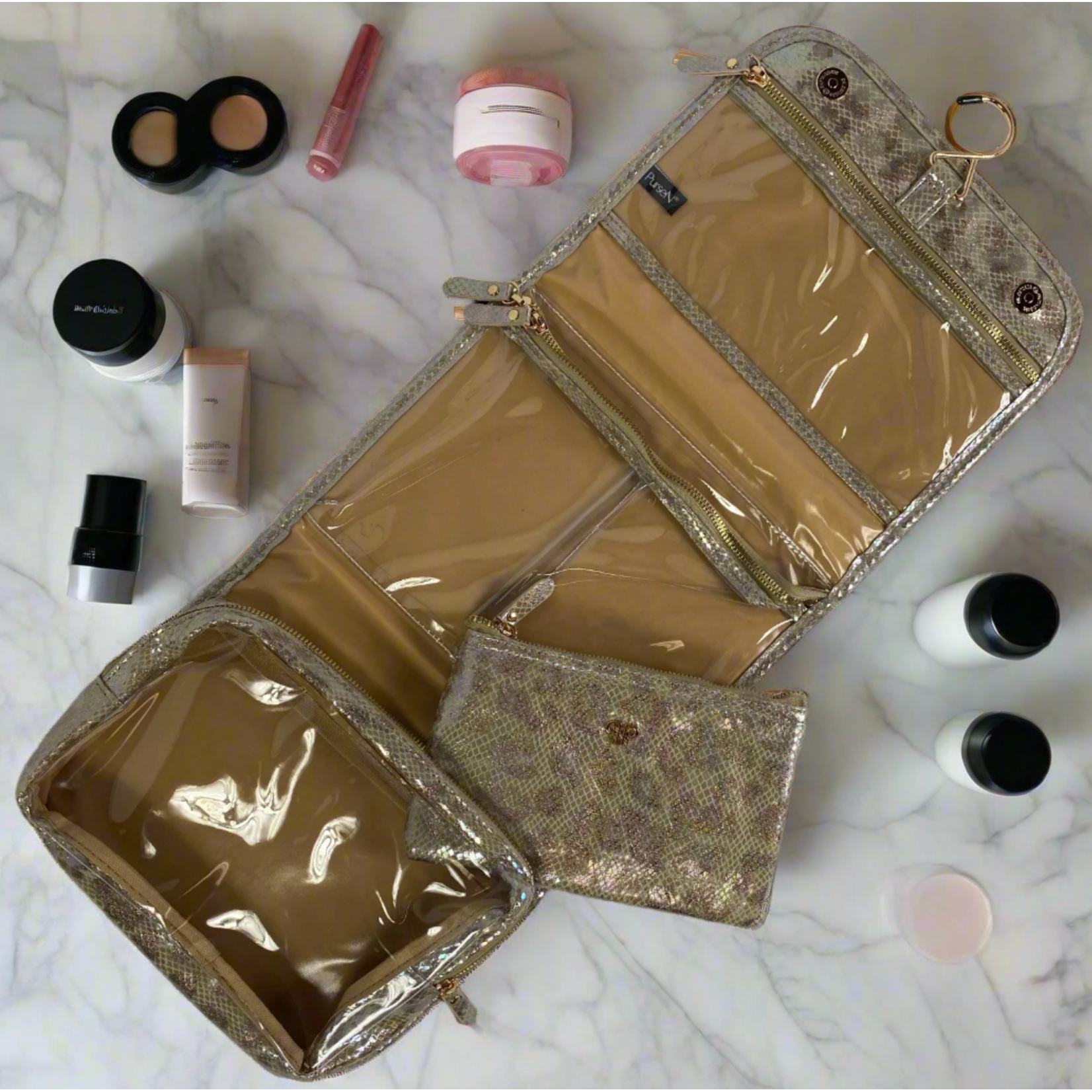 Toiletry Case- GLIMMER LEOPARD