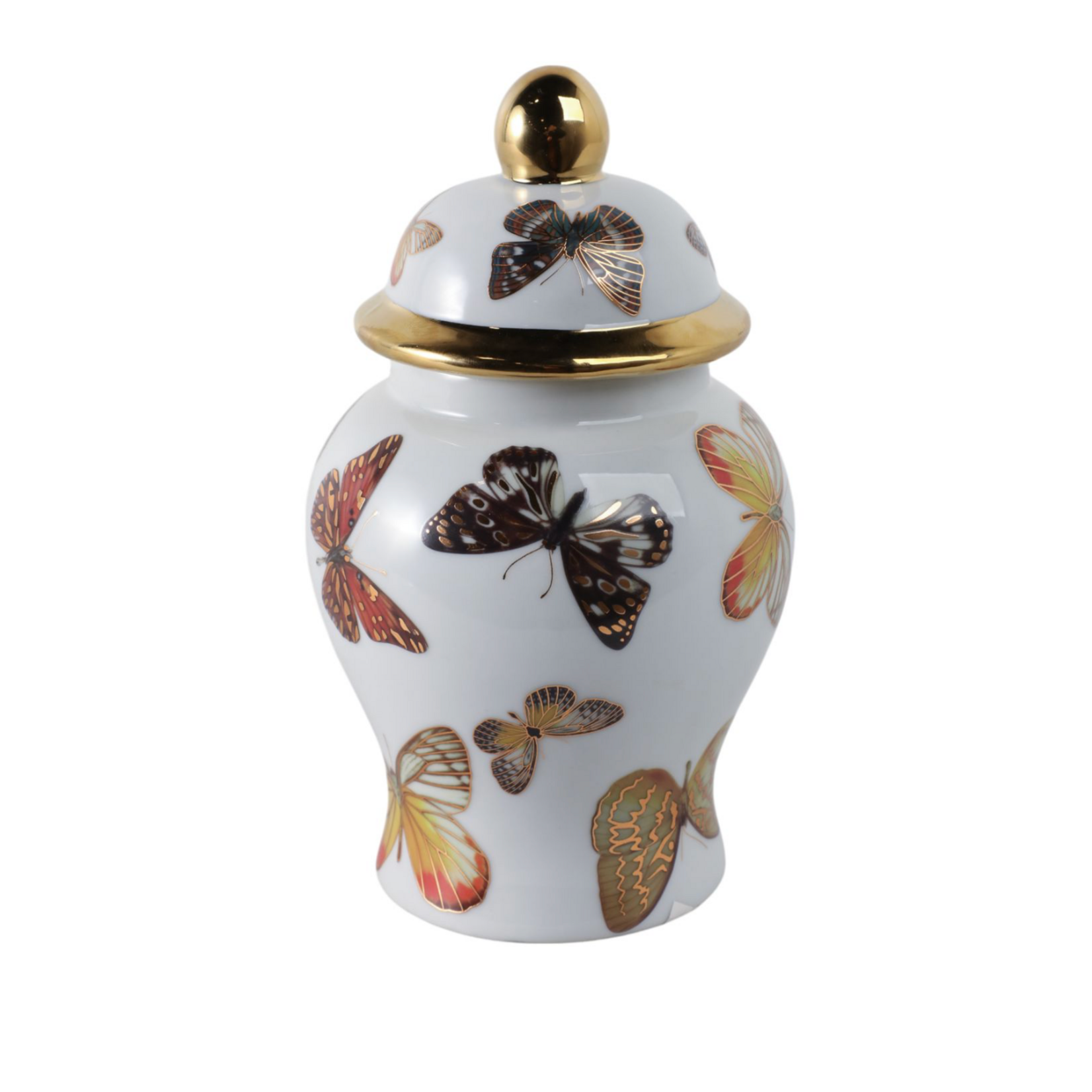 Butterfly Lidded Jar 5x9