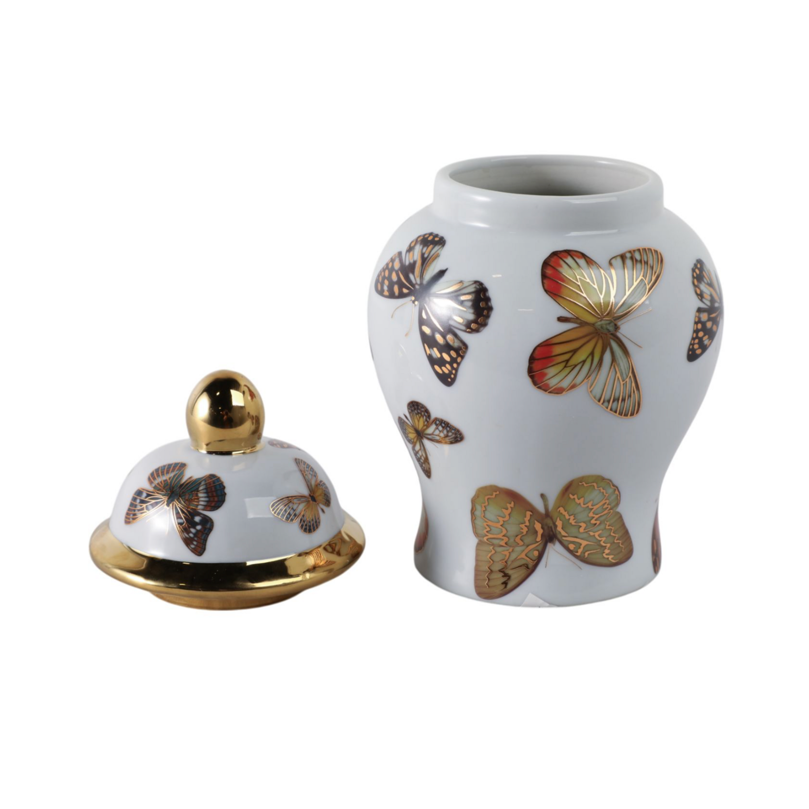 Butterfly Lidded Jar 5x9