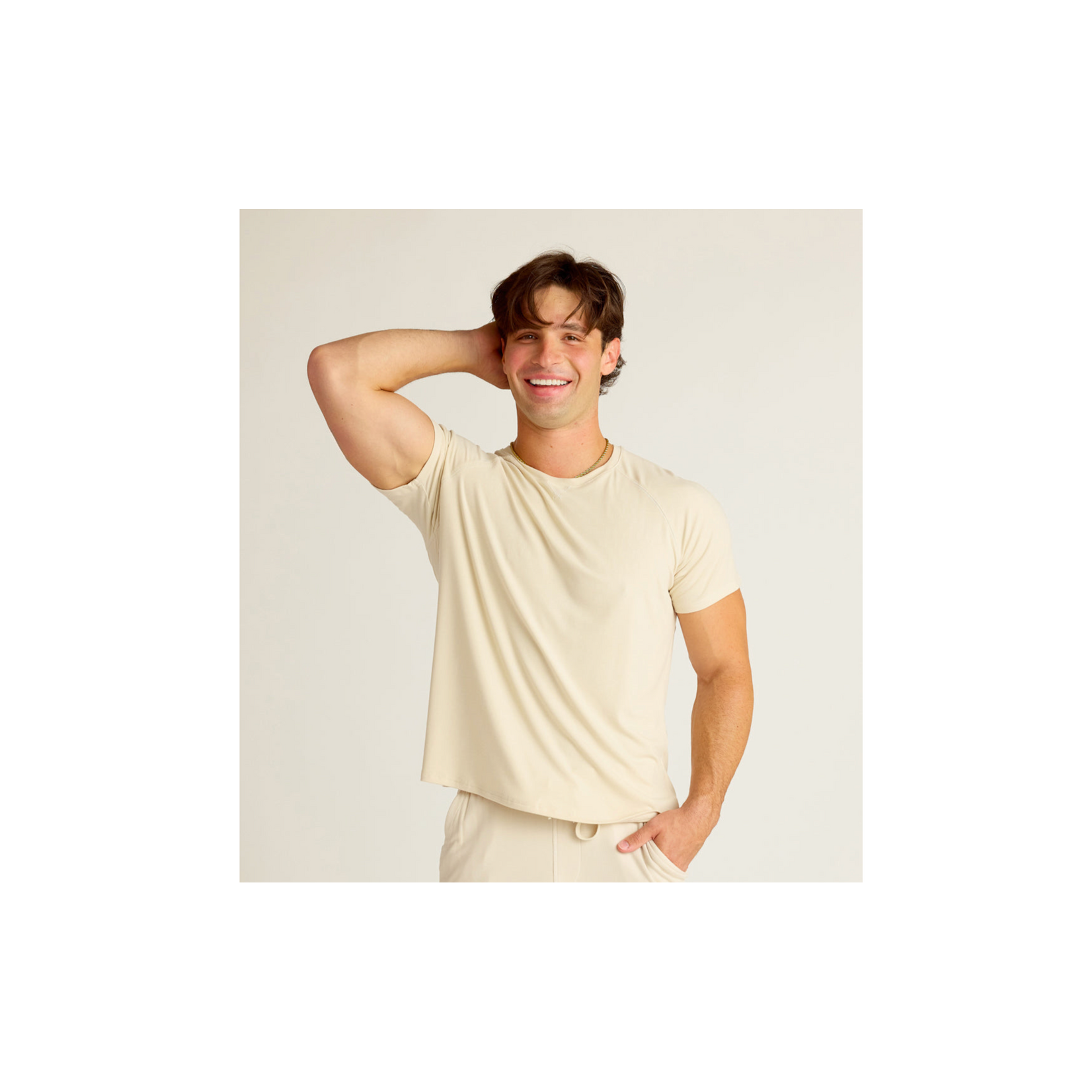 Medium Men's Short Sleeve Shirt OATMEAL