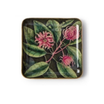 PINK Floral Metal Tray Square SMALL