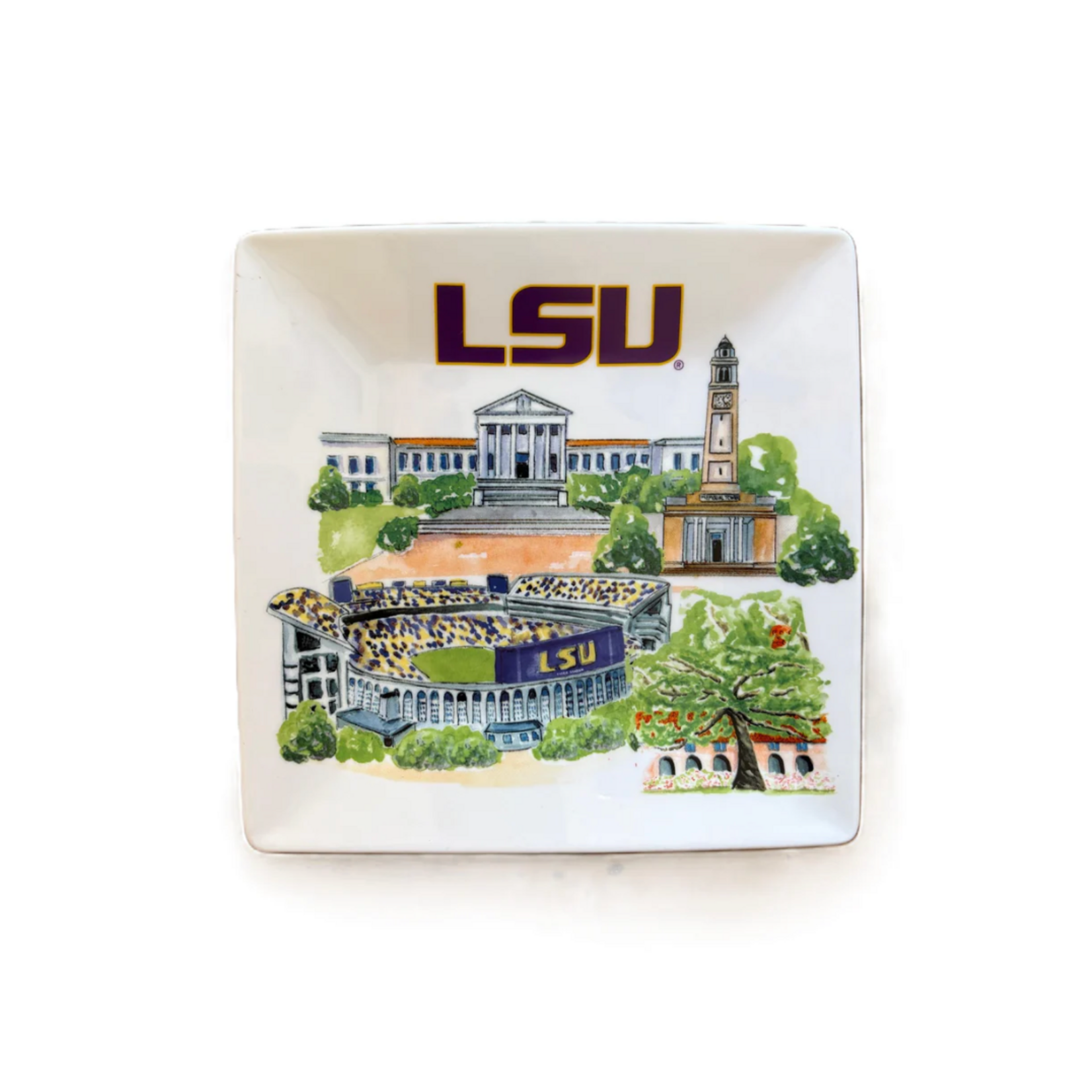 LSU Landmark Ceramic Trinket Tray